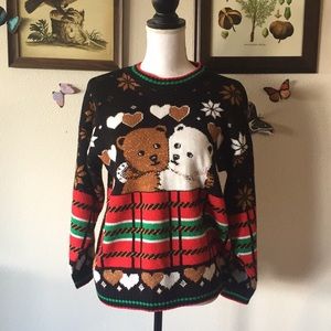 Vintage teddy bear ugly Christmas sweater